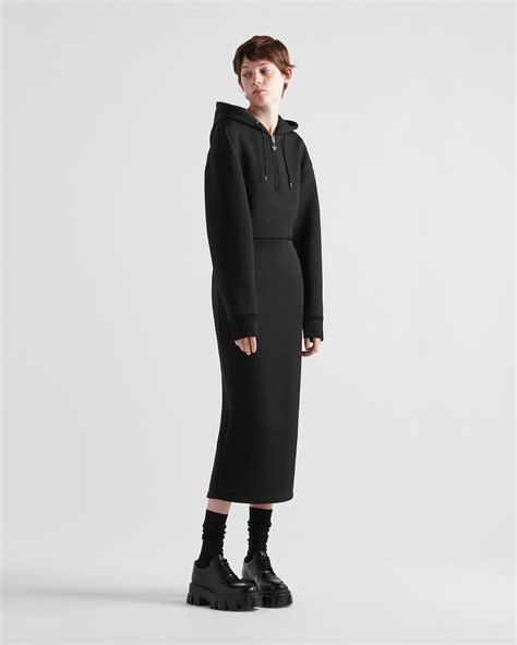 Black Cotton Fleece Dress 